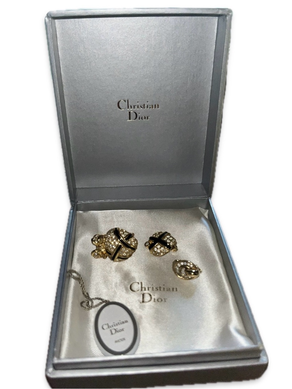 DIOR Christian Dior Earrings Heart Clip-ons RARE!